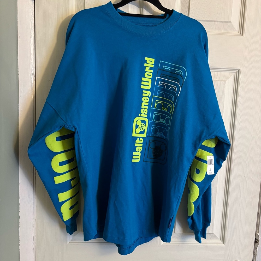 Walt Disney World Land Spirit Jersey Blue Long Sleeve Full Cotton Women’s Shirt
